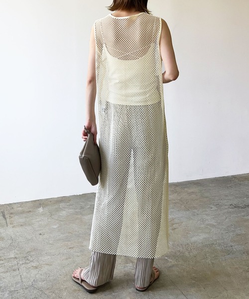 LIAN（リアン）の「メッシュワンピース（ワンピース・レディース・ブラック/アイボリー/モカ・FREE）」の5枚目の写真