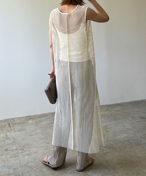 LIAN（リアン）の「メッシュワンピース（ワンピース・レディース・ブラック/アイボリー/モカ・FREE）」の8枚目の写真