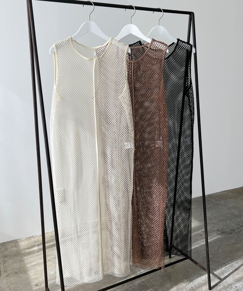 LIAN（リアン）の「メッシュワンピース（ワンピース・レディース・ブラック/アイボリー/モカ・FREE）」の19枚目の写真