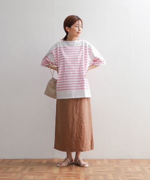 URBAN RESEARCH DOORS（アーバンリサーチドアーズ）の「パネルボーダーショートスリーブバスクシャツ（Tシャツ/カットソー・メンズ・ネイビー/ピンク/グリーン/ロイヤルブルー・MEDIUM/LARGE/X-LARGE）」の8枚目の写真