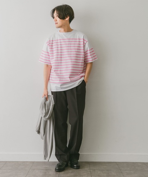 URBAN RESEARCH DOORS（アーバンリサーチドアーズ）の「パネルボーダーショートスリーブバスクシャツ（Tシャツ/カットソー・メンズ・ネイビー/ピンク/グリーン/ロイヤルブルー・MEDIUM/LARGE/X-LARGE）」の15枚目の写真