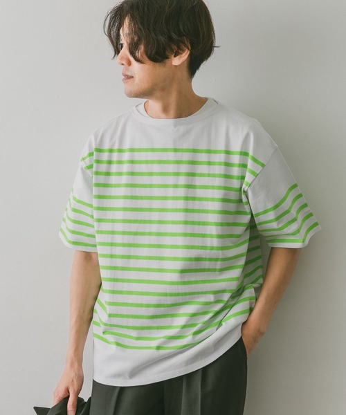 URBAN RESEARCH DOORS（アーバンリサーチドアーズ）の「パネルボーダーショートスリーブバスクシャツ（Tシャツ/カットソー・メンズ・ネイビー/ピンク/グリーン/ロイヤルブルー・MEDIUM/LARGE/X-LARGE）」の18枚目の写真