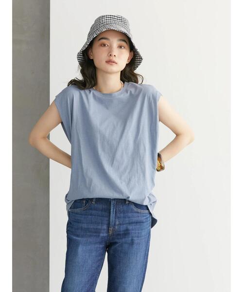 AMERICAN HOLIC（アメリカンホリック）の「吸水速乾フレンチスリーブカットプルオーバー（Tシャツ/カットソー・レディース・ライトベージュ/ブラック/オフホワイト/ピンク/ブルー・M/L）」の10枚目の写真