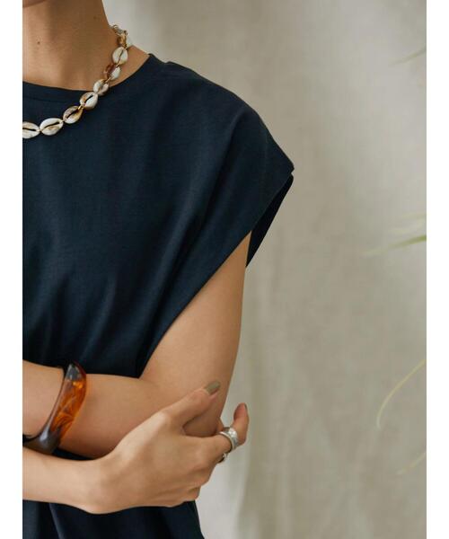 AMERICAN HOLIC（アメリカンホリック）の「吸水速乾フレンチスリーブカットプルオーバー（Tシャツ/カットソー・レディース・ライトベージュ/ブラック/オフホワイト/ピンク/ブルー・M/L）」の15枚目の写真