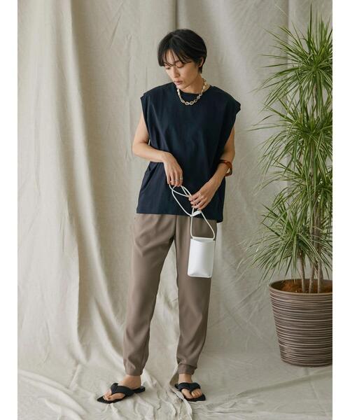 AMERICAN HOLIC（アメリカンホリック）の「吸水速乾フレンチスリーブカットプルオーバー（Tシャツ/カットソー・レディース・ライトベージュ/ブラック/オフホワイト/ピンク/ブルー・M/L）」の19枚目の写真