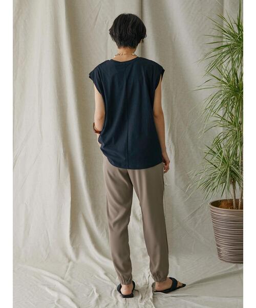 AMERICAN HOLIC（アメリカンホリック）の「吸水速乾フレンチスリーブカットプルオーバー（Tシャツ/カットソー・レディース・ライトベージュ/ブラック/オフホワイト/ピンク/ブルー・M/L）」の21枚目の写真