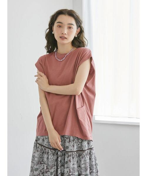 AMERICAN HOLIC（アメリカンホリック）の「吸水速乾フレンチスリーブカットプルオーバー（Tシャツ/カットソー・レディース・ライトベージュ/ブラック/オフホワイト/ピンク/ブルー・M/L）」の22枚目の写真