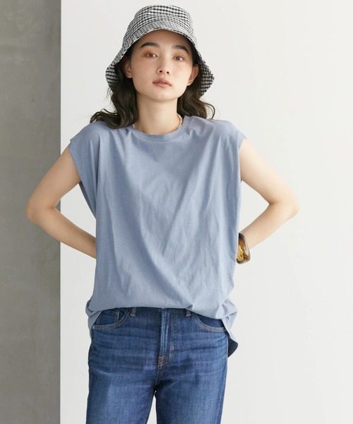 AMERICAN HOLIC（アメリカンホリック）の「吸水速乾フレンチスリーブカットプルオーバー（Tシャツ/カットソー・レディース・ライトベージュ/ブラック/オフホワイト/ピンク/ブルー・M/L）」の4枚目の写真