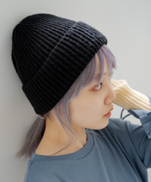 Kastane（カスタネ）の「【2022AWアイテム/WEB限定カラーあり】マノアCAP（ニットキャップ/ビーニー・レディース・ブラック/ベージュ/ホワイト/グリーン・FREE）」の6枚目の写真