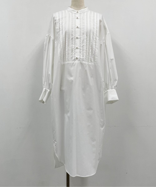 PICCIN（ピッチン）の「ピンタックパールボタンワンピース（ワンピース・レディース・ブラック/オフホワイト・M）」の4枚目の写真