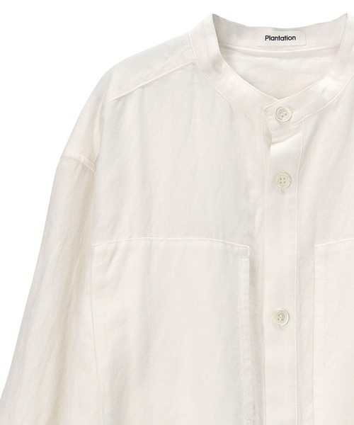 Plantation（プランテーション）の「PAPERヘリンボーン / シャツ / (O)（シャツ/ブラウス・レディース・ホワイト/ブラック/マスタード・M size/L size）」の6枚目の写真