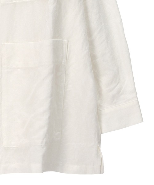 Plantation（プランテーション）の「PAPERヘリンボーン / シャツ / (O)（シャツ/ブラウス・レディース・ホワイト/ブラック/マスタード・M size/L size）」の4枚目の写真