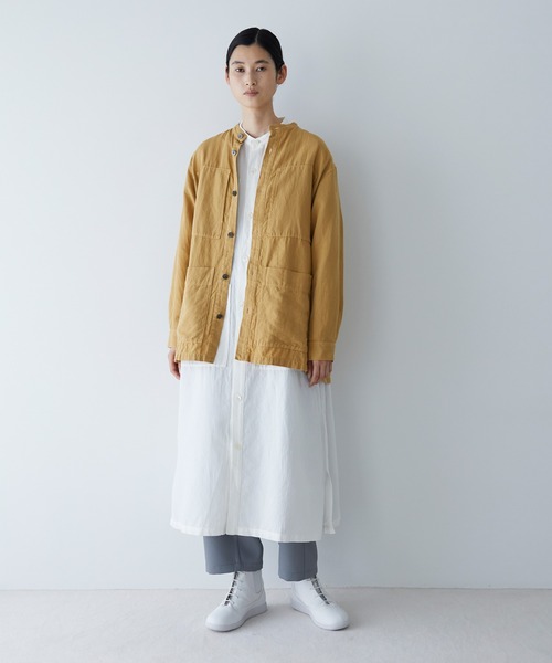 Plantation（プランテーション）の「PAPERヘリンボーン / シャツ / (O)（シャツ/ブラウス・レディース・ホワイト/ブラック/マスタード・M size/L size）」の10枚目の写真
