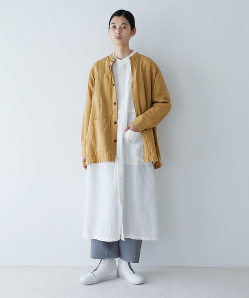 Plantation（プランテーション）の「PAPERヘリンボーン / シャツ / (O)（シャツ/ブラウス・レディース・ホワイト/ブラック/マスタード・M size/L size）」の11枚目の写真