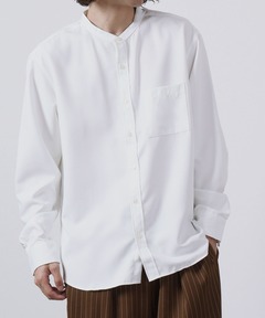 22AW マーガレットハウエル　PLAIN POPLIN カラーレスシャツ　白 22AW マーガレットハウエル PLAIN POPLIN カラーレスシャツ 白