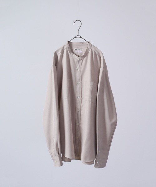 CIAO（チャオ）の「Reflax / リフラクス とろみ バンドカラーシャツ 長袖（シャツ/ブラウス・メンズ・ブラック/ベージュ/サックスブルー/グリーン/ライトパープル/ブラウン/ホワイト/ネイビー・L/M/XL）」の12枚目の写真