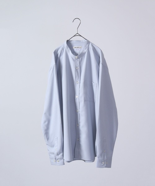 CIAO（チャオ）の「Reflax / リフラクス とろみ バンドカラーシャツ 長袖（シャツ/ブラウス・メンズ・ブラック/ベージュ/サックスブルー/グリーン/ライトパープル/ブラウン/ホワイト/ネイビー・L/M/XL）」の14枚目の写真