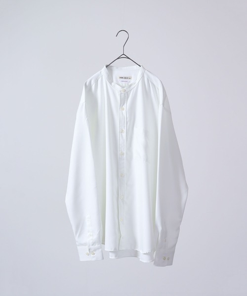 CIAO（チャオ）の「Reflax / リフラクス とろみ バンドカラーシャツ 長袖（シャツ/ブラウス・メンズ・ブラック/ベージュ/サックスブルー/グリーン/ライトパープル/ブラウン/ホワイト/ネイビー・L/M/XL）」の9枚目の写真