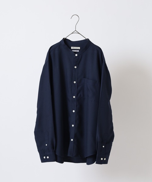 CIAO（チャオ）の「Reflax / リフラクス とろみ バンドカラーシャツ 長袖（シャツ/ブラウス・メンズ・ブラック/ベージュ/サックスブルー/グリーン/ライトパープル/ブラウン/ホワイト/ネイビー・L/M/XL）」の18枚目の写真