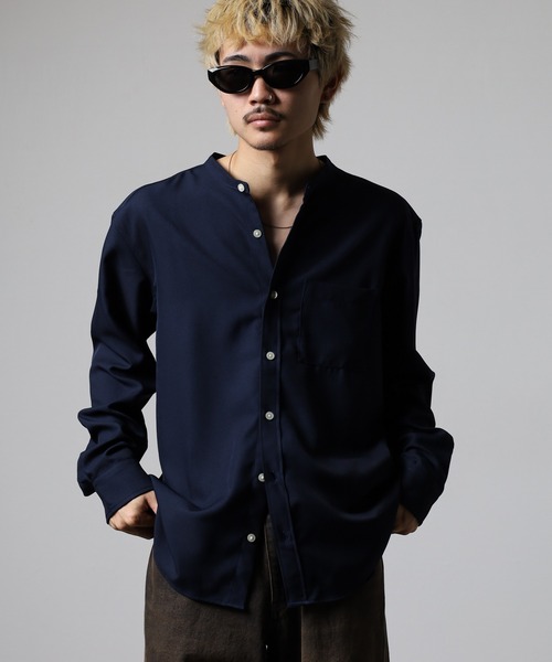 Reflax / リフラクス とろみ バンドカラーシャツ 長袖（シャツ