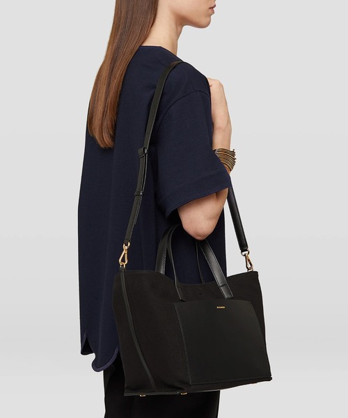 JIL SANDER（ジルサンダー）の「WANDER SQUARE SM（トートバッグ・レディース・ブラック/ナチュラル・UNI）」の17枚目の写真