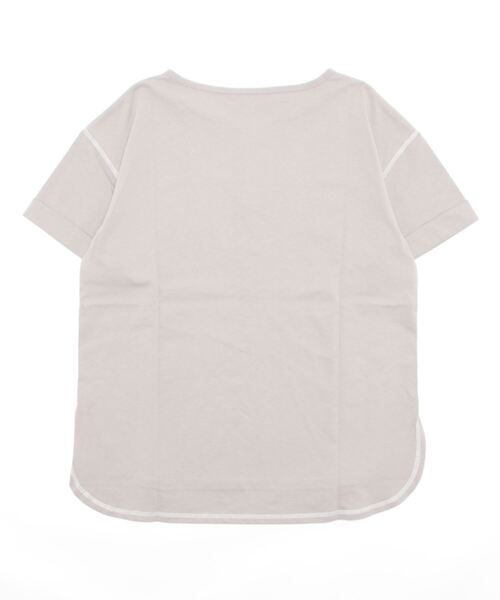 ikka(イッカ)の「配色ステッチキーネックTシャツ(Tシャツ/カットソー・レディース・ライトグレー/チャコールグレー・L/M)」の3枚目の写真
