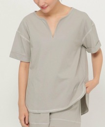 ikka | 配色ステッチキーネックTシャツ(Tシャツ/カットソー)