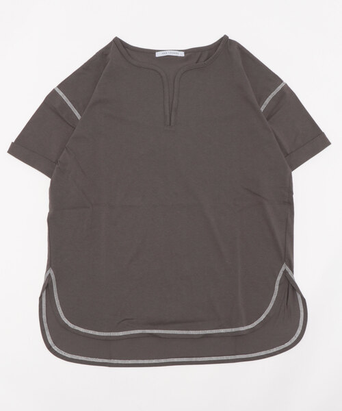 ikka(イッカ)の「配色ステッチキーネックTシャツ(Tシャツ/カットソー・レディース・ライトグレー/チャコールグレー・L/M)」の16枚目の写真