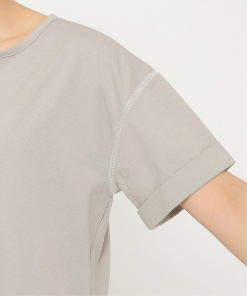 ikka(イッカ)の「配色ステッチキーネックTシャツ(Tシャツ/カットソー・レディース・ライトグレー/チャコールグレー・L/M)」の8枚目の写真