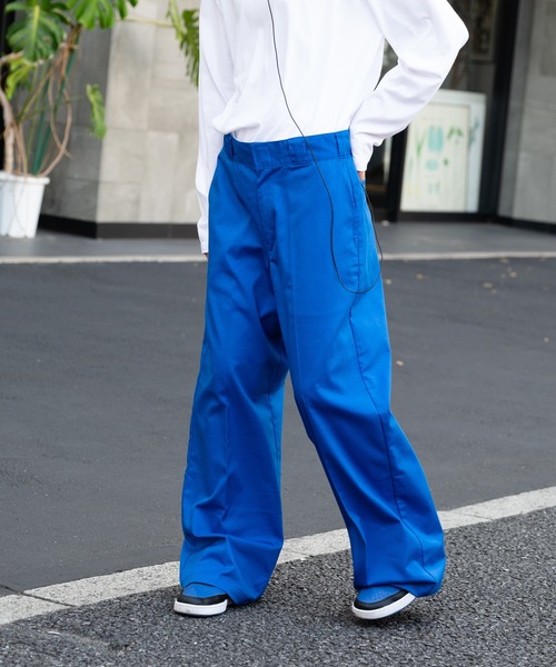 Dickies（ディッキーズ）の「【DICKIES/ディッキーズ】ストレッチ　ツイルワイドパンツ　ハイウエスト（その他パンツ・メンズ・ブルー/杢グレー/ブラック/イエロー/オレンジ/ベージュ・SMALL/MEDIUM/LARGE/X-LARGE）」の22枚目の写真