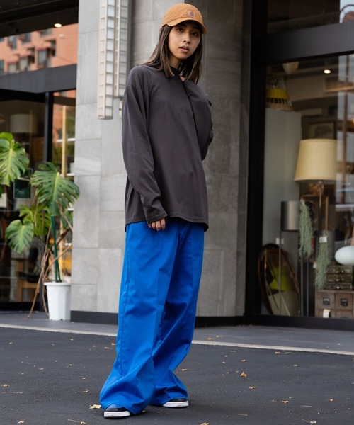 Dickies（ディッキーズ）の「【DICKIES/ディッキーズ】ストレッチ　ツイルワイドパンツ　ハイウエスト（その他パンツ・メンズ・ブルー/杢グレー/ブラック/イエロー/オレンジ/ベージュ・SMALL/MEDIUM/LARGE/X-LARGE）」の19枚目の写真