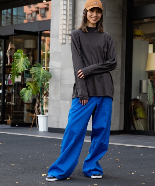 Dickies（ディッキーズ）の「【DICKIES/ディッキーズ】ストレッチ　ツイルワイドパンツ　ハイウエスト（その他パンツ・メンズ・ブルー/杢グレー/ブラック/イエロー/オレンジ/ベージュ・SMALL/MEDIUM/LARGE/X-LARGE）」の20枚目の写真