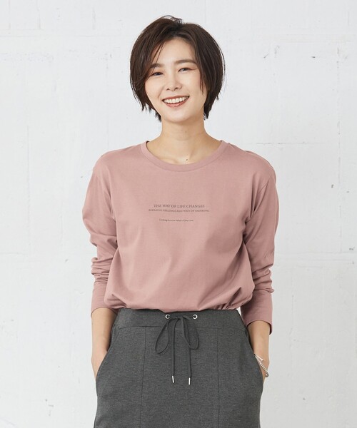 J.PRESS Ladies(J.プレス レディス)の「ロゴ Tシャツ(Tシャツ/カットソー・レディース・ライトグレー系/ピンク系/アイボリー系/グレー系・SMALL)」の4枚目の写真