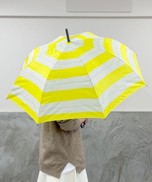 DONOBAN（ドノバン）の「ボーダー柄雨傘（長傘・レディース・スカイブルー系/ライトグレー/イエロー/ターコイズブルー/ライトベージュ・ONESIZE）」の5枚目の写真