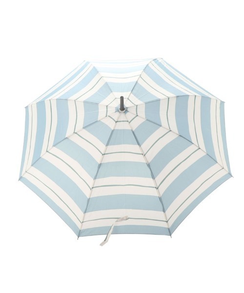 DONOBAN（ドノバン）の「ボーダー柄雨傘（長傘・レディース・スカイブルー系/ライトグレー/イエロー/ターコイズブルー/ライトベージュ・ONESIZE）」の6枚目の写真