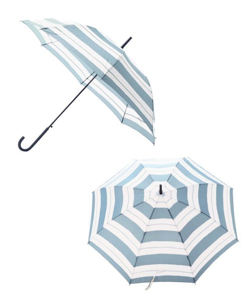 DONOBAN（ドノバン）の「ボーダー柄雨傘（長傘・レディース・スカイブルー系/ライトグレー/イエロー/ターコイズブルー/ライトベージュ・ONESIZE）」の16枚目の写真