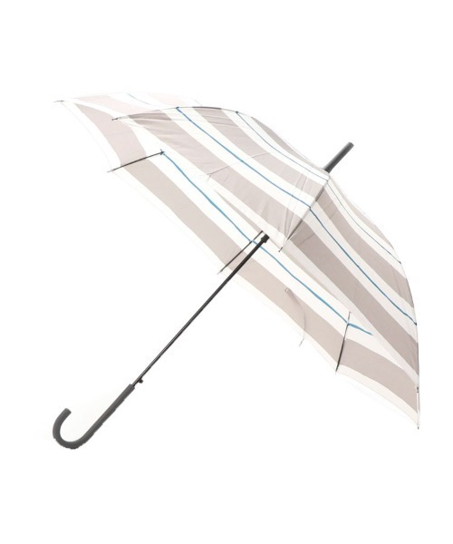 DONOBAN（ドノバン）の「ボーダー柄雨傘（長傘・レディース・スカイブルー系/ライトグレー/イエロー/ターコイズブルー/ライトベージュ・ONESIZE）」の7枚目の写真