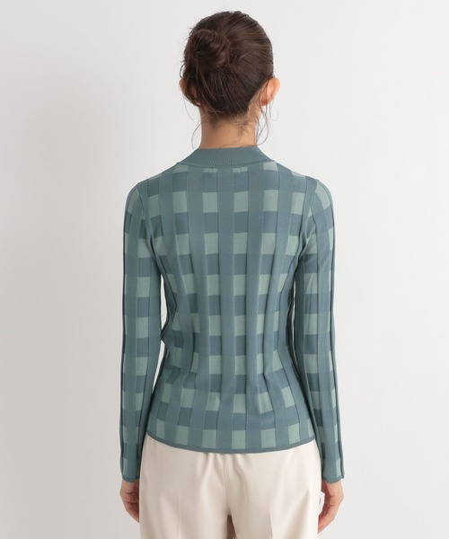 Andemiu(アンデミュウ)の「チェックジャカードニット157299(ニット/セーター・レディース・ベージュ/ピンク/グリーン・FREE)」の16枚目の写真