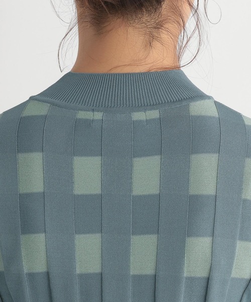 Andemiu(アンデミュウ)の「チェックジャカードニット157299(ニット/セーター・レディース・ベージュ/ピンク/グリーン・FREE)」の13枚目の写真
