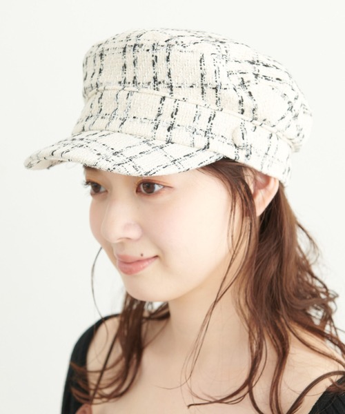 FREE'S MART（フリーズマート）の「ツイードマリンキャス（キャスケット・レディース・ブラック/ホワイト系その他/ブラック系その他・ﾌﾘ-）」の2枚目の写真