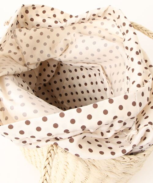 Fun & Daily（ファンアンドデイリー）の「F&D : ドットカバーカゴバッグ（かごバッグ・レディース・ブラウン/ナチュラル・FREE）」の5枚目の写真