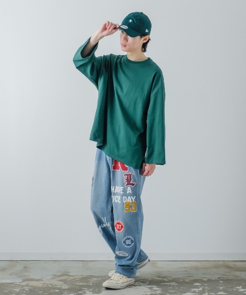 improves（インプローブス）の「ワッペン ワイド ストリート デニムパンツ（デニムパンツ・メンズ・ブラック/オフホワイト/サックスブルー/ワンウォッシュ・MEDIUM/LARGE）」の5枚目の写真