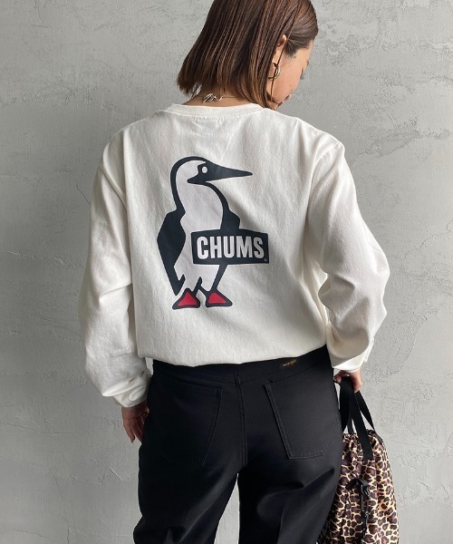 CHUMS（チャムス）の「[CHUMS/チャムス] バックブービーロゴプリント ロングスリーブＴシャツ（Tシャツ/カットソー・レディース・ホワイト/ブラック・M/L/XL）」の2枚目の写真