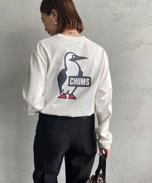 CHUMS（チャムス）の「[CHUMS/チャムス] バックブービーロゴプリント ロングスリーブＴシャツ（Tシャツ/カットソー・レディース・ホワイト/ブラック・M/L/XL）」の7枚目の写真