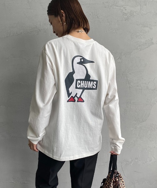 CHUMS（チャムス）の「[CHUMS/チャムス] バックブービーロゴプリント ロングスリーブＴシャツ（Tシャツ/カットソー・レディース・ホワイト/ブラック・M/L/XL）」の12枚目の写真