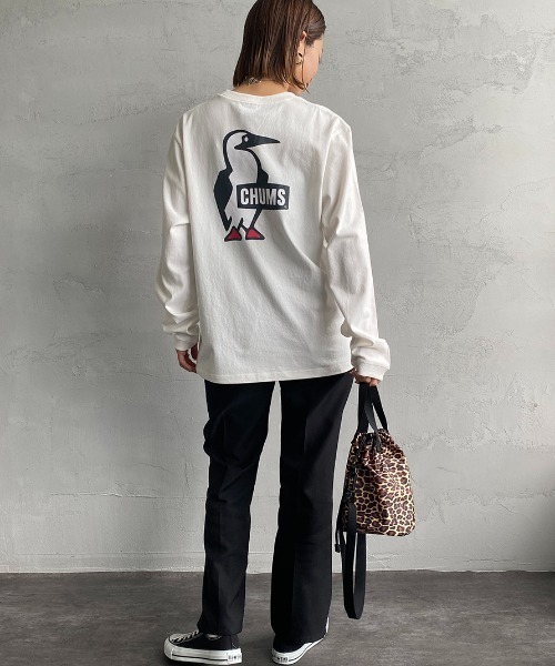 CHUMS（チャムス）の「[CHUMS/チャムス] バックブービーロゴプリント ロングスリーブＴシャツ（Tシャツ/カットソー・レディース・ホワイト/ブラック・M/L/XL）」の15枚目の写真