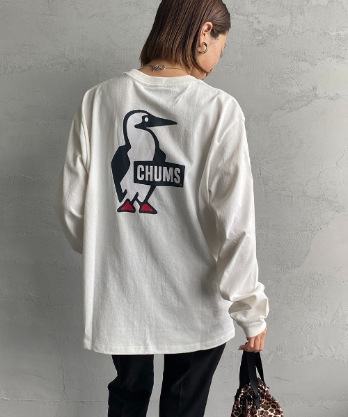 CHUMS（チャムス）の「[CHUMS/チャムス] バックブービーロゴプリント ロングスリーブＴシャツ（Tシャツ/カットソー・レディース・ホワイト/ブラック・M/L/XL）」の21枚目の写真