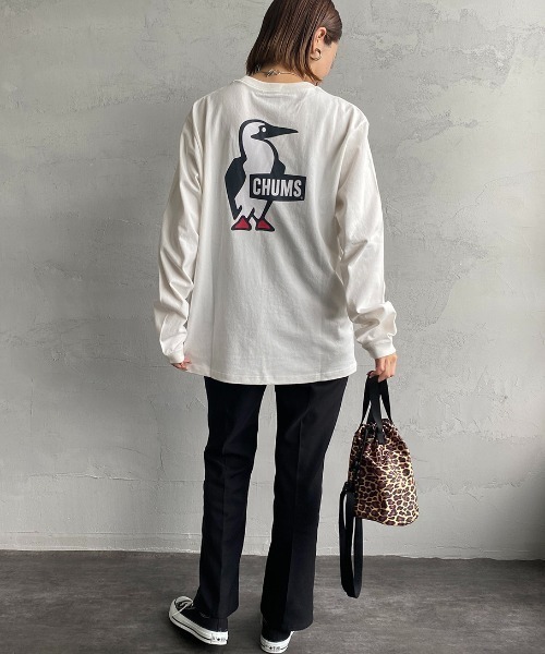 CHUMS（チャムス）の「[CHUMS/チャムス] バックブービーロゴプリント ロングスリーブＴシャツ（Tシャツ/カットソー・レディース・ホワイト/ブラック・M/L/XL）」の4枚目の写真