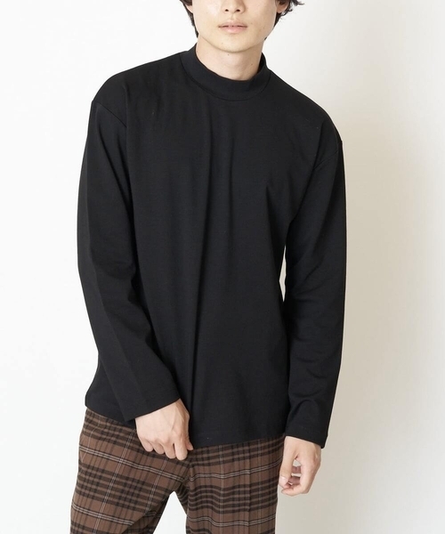 a.v.v(アーヴェヴェ)の「ポンチモックネックカットソー(Tシャツ/カットソー・メンズ・ホワイト/ブラック・44/46/48/50)」の1枚目の写真