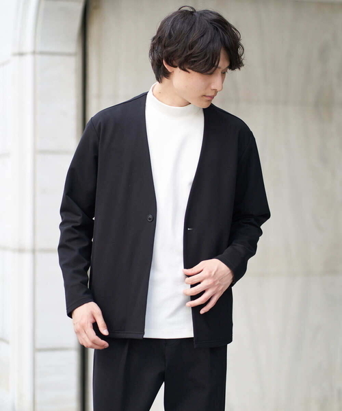 a.v.v(アーヴェヴェ)の「ポンチモックネックカットソー(Tシャツ/カットソー・メンズ・ホワイト/ブラック・44/46/48/50)」の9枚目の写真